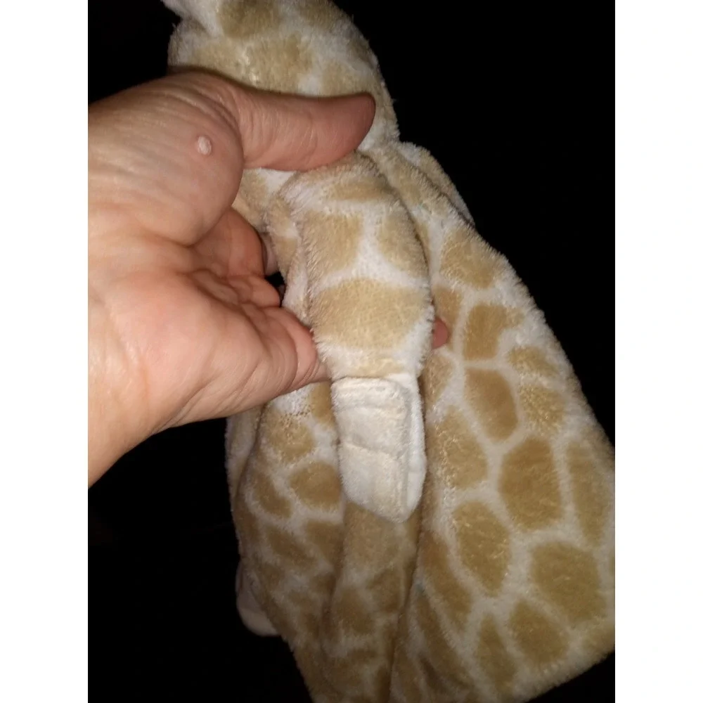 Plush Giraffe Lovey Security Blanket Tan White Animal‎ Print Baby Snuggler